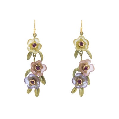 French bouquet drop hook earrings by Michael Michaud